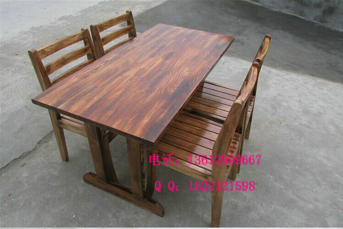炭烧木桌椅