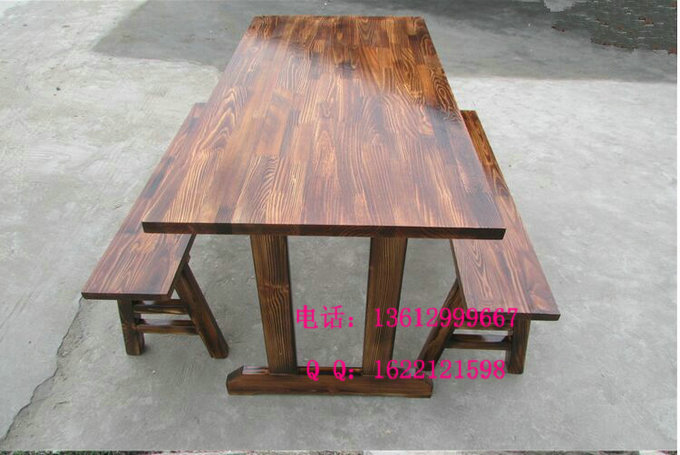 炭烧木餐桌椅