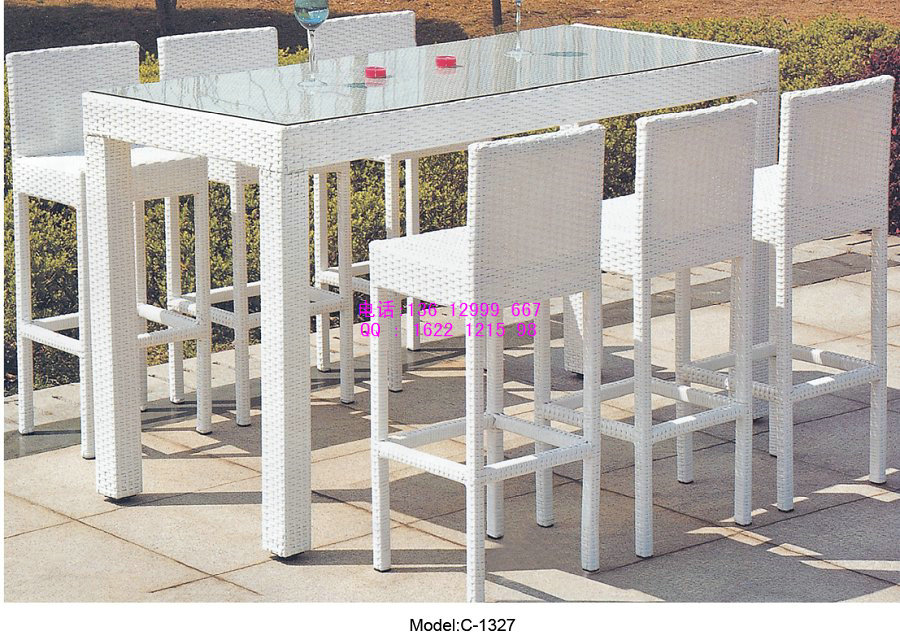 藤椅定制款式高吧椅餐桌餐椅厂家批量生产
