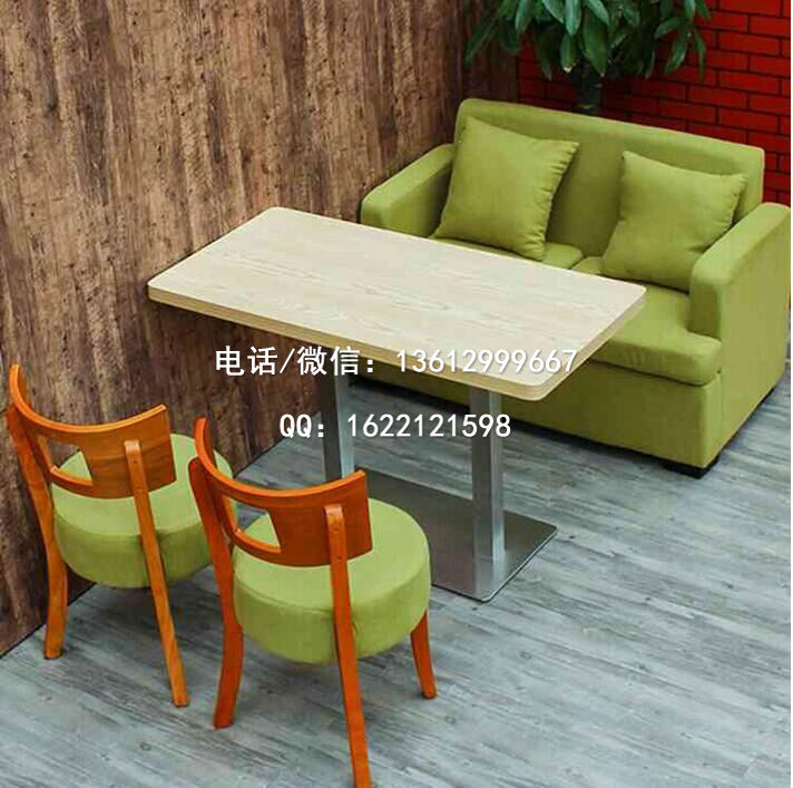 定制实木软包餐椅款式 板式餐桌 奶茶店受欢迎款式