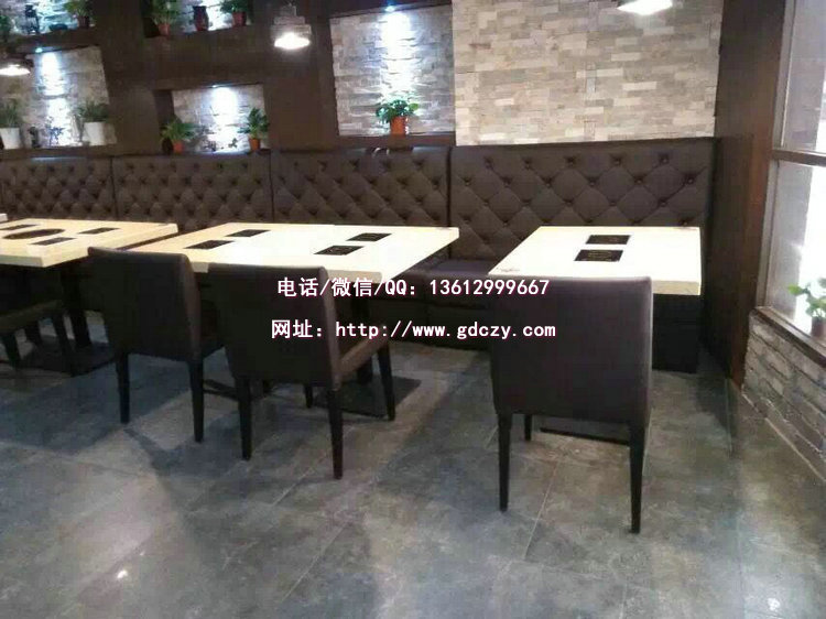 火锅店桌椅定制批发生产 大理石餐桌台面报价 软包餐椅厂
