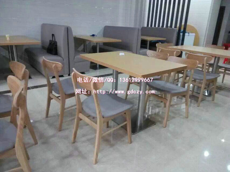 专业定制快餐厅家具桌椅，设计定制快餐厅实木餐椅